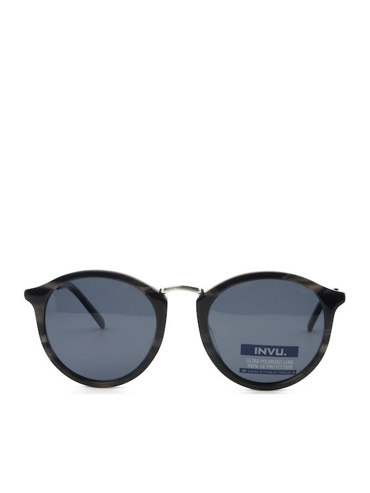 Invu Women's Sunglasses with Black Frame and Gray Polarized Lenses V1900F