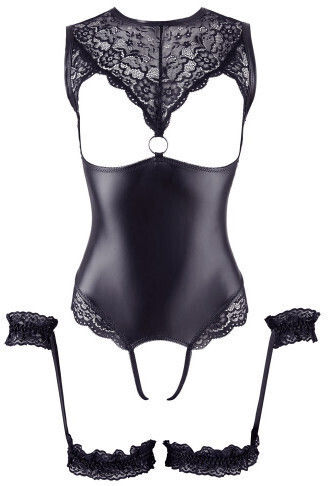 Cottelli Collection Bondage Matte Body with Open Cups Κορμάκι Black