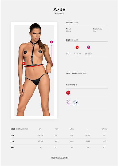 Obsessive Harness Μαύρο