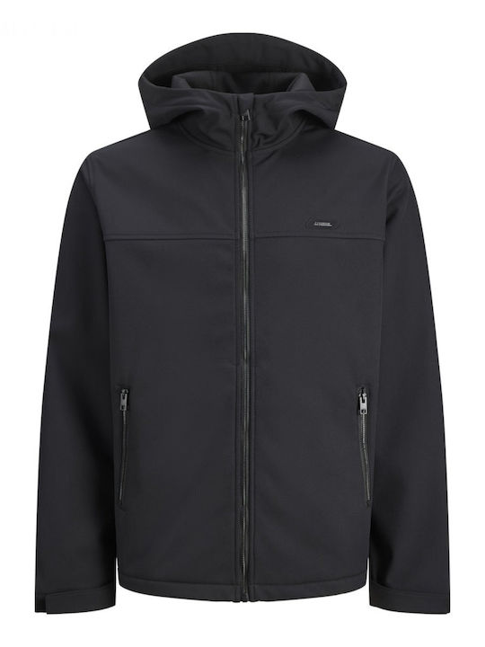 Χειμωνιάτικο Μπουφάν Softshell Αδιάβροχο και Αντιανεμικό Μαυρο