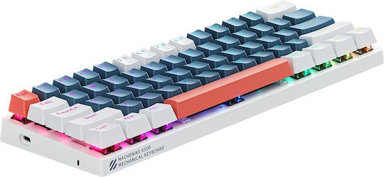 Machenike K500-B61 Gaming Technische Tastatur 60% mit Benutzerdefiniert Blau Schaltern und RGB-Beleuchtung Englisch (US) Blau/Weiß
