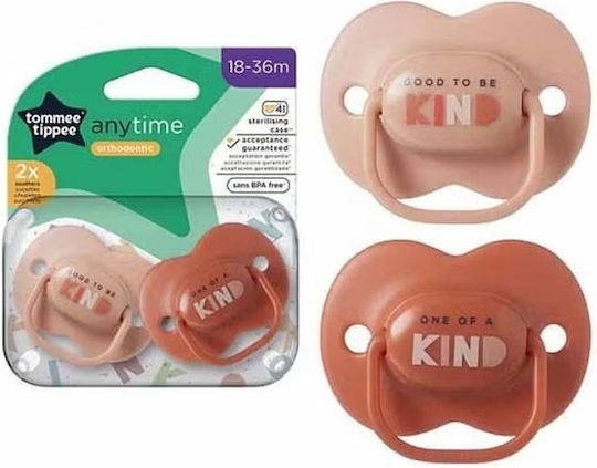 Tommee Tippee Anytime Ορθοδοντικές Πιπίλες Σιλικόνης Pink Butterfly για 18-36 μηνών 2τμχ