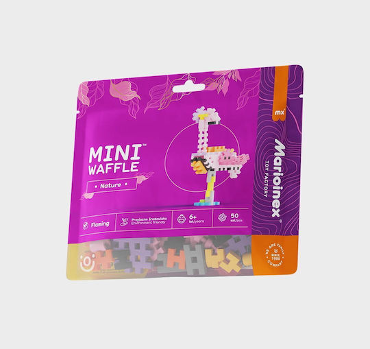 Marioinex Τουβλάκια Mini Waffle - Flamingo για 3+ Ετών 50τμχ