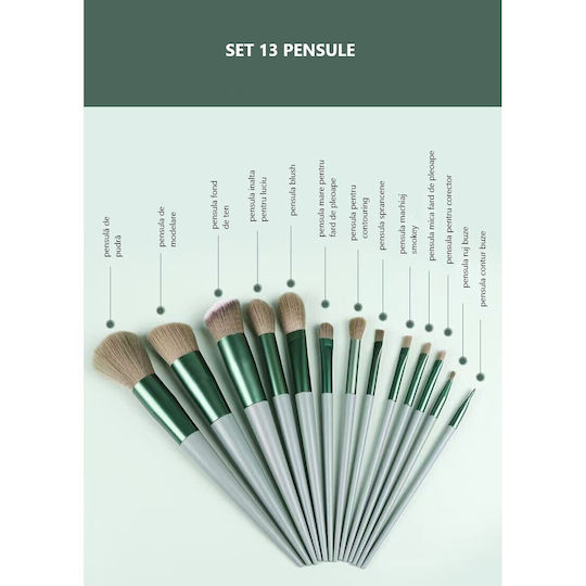 Alista Home Set Profesional Cu Pensule Și Bureței Pentru Machiaj Pentru Fundația 13 Bucăți