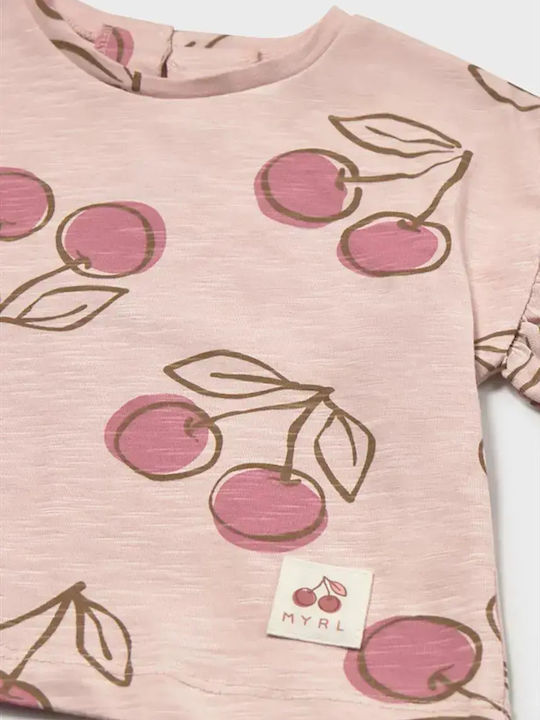 Kids Short-Sleeved Top Pink Fuchsia