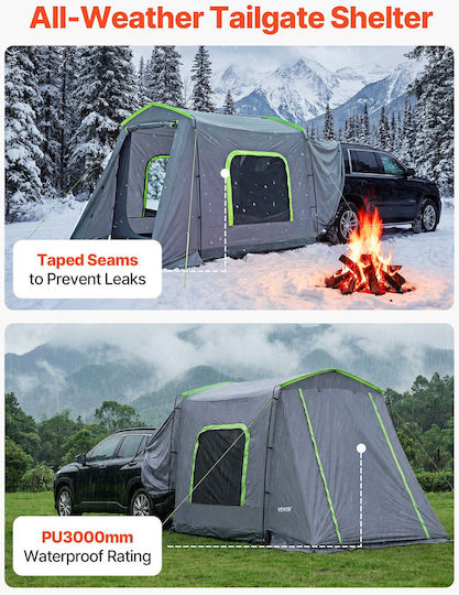 Vevor Camping Tunnel Car Tent Gray 4 Seasons for 9 People 323x244x220cm
