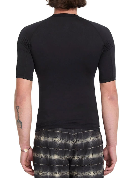 Volcom Lido Solid Rashguard Αντηλιακή Μπλούζα Μαύρη