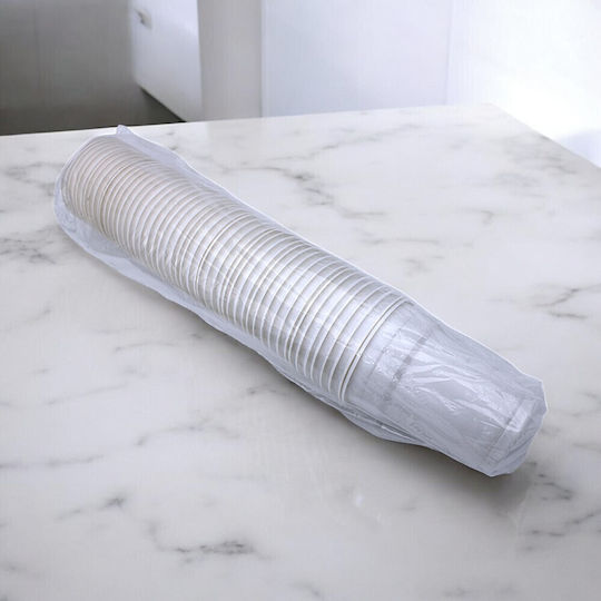 Pahar De Unică Folosință Din Plastic Alb 250ml 50 Buc