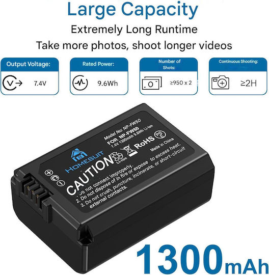 Set 2 Baterii Np-fw50 1300 Mah Încărcător Lcd Usb Sony Zv-e10 A6000 A6300 A6400 A6500 A5100 A5000 A7 A72 A7r A7r2 A7s2 7rm2 7sm2 7m2 A7r2 A7s2 55 Rx15 0 Ii Iii Iv Nex-3 5 6 7 Nex-f3