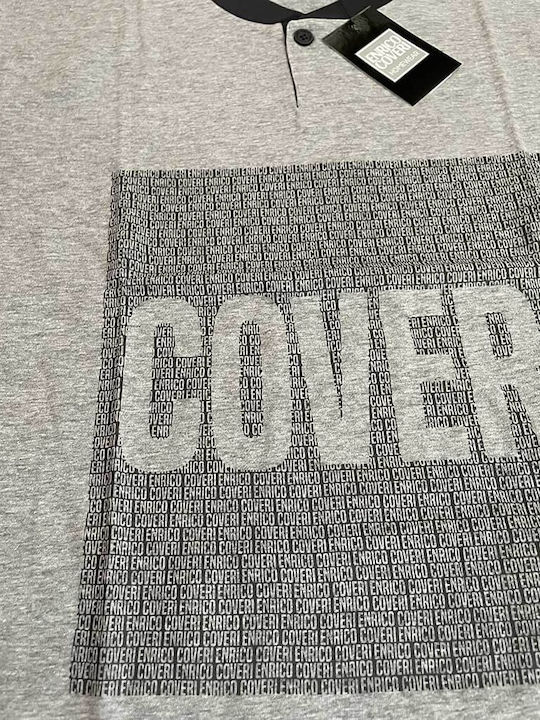Enrico Coveri Sommer Herrenpyjama Bluse Grau