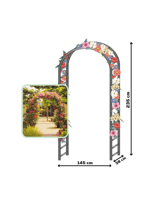 Metal Garden Arch in Bronze Colour 145x38x235cm