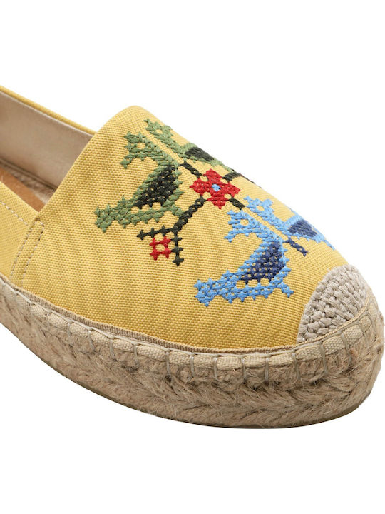 Textile Damen Espadrilles in Gelb Farbe