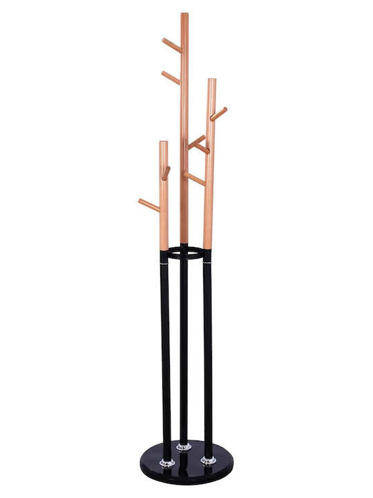 Wooden Black Coat Rack 37x37x173cm