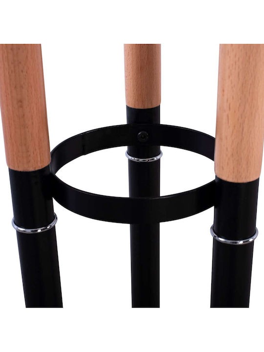 Wooden Black Coat Rack 37x37x173cm