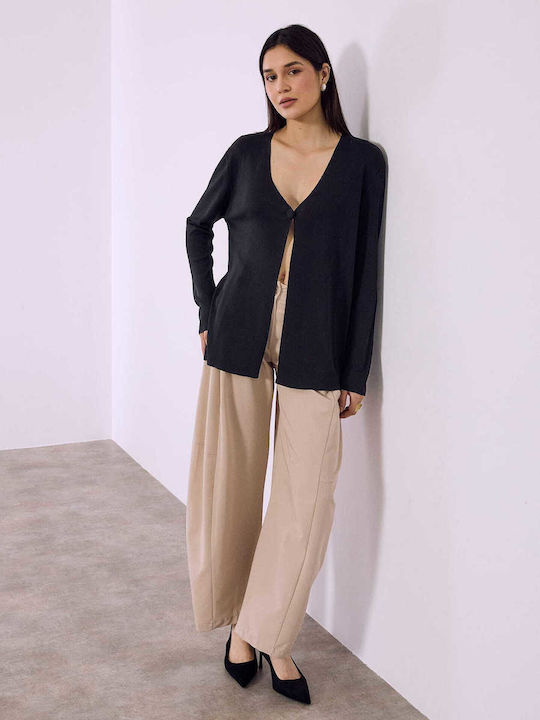 Celestino Women's Cardigan Solid Button Black