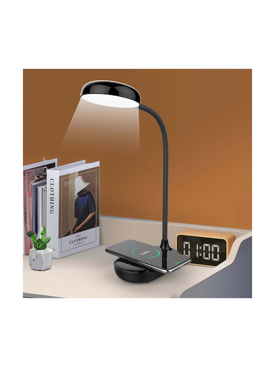 Bigben Connected Flexible Led Desk Lamp 15w Qi Wireless Charger Touch Controls Black