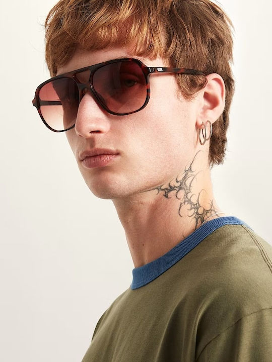 Vans Men's Sunglasses with Brown Tartaruga Frame and Brown Lens VN000T0A1RE