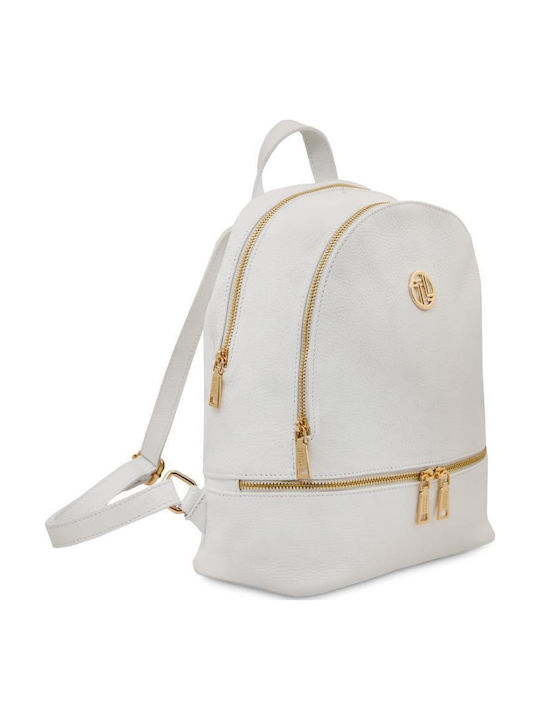 Leather Women's Backpack White