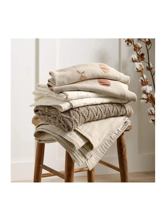 Mamas & Papas Knitted Nursery Swaddling Blanket Beige 70x90cm