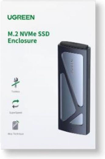 Ugreen CM400 Hard Drive Case M.2 PCI-Express NVME with connection USB 3.1 Type-C in Gray color