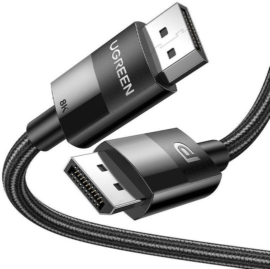 Ugreen Cable DisplayPort male - DisplayPort male 2m Μαύρο (80392)