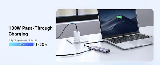 Ugreen CM511 USB-C Docking Station with HDMI 4K PD Gray