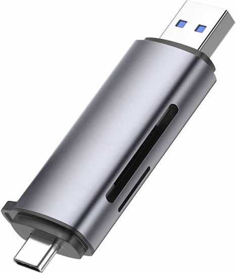 Ugreen Card Reader Type-C για SD/microSD Γκρι