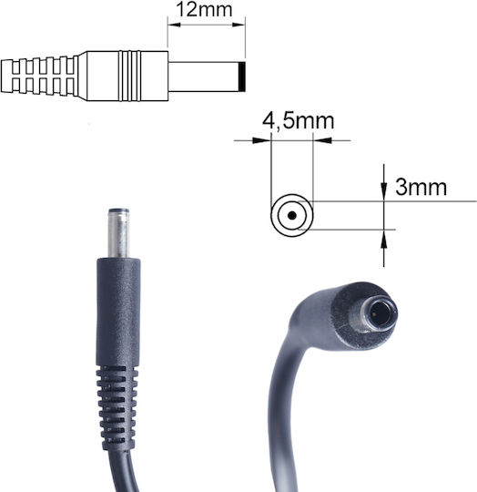Dell Laptop Charger 65W 19.5V 3.34A for Dell with Detachable Power Cord