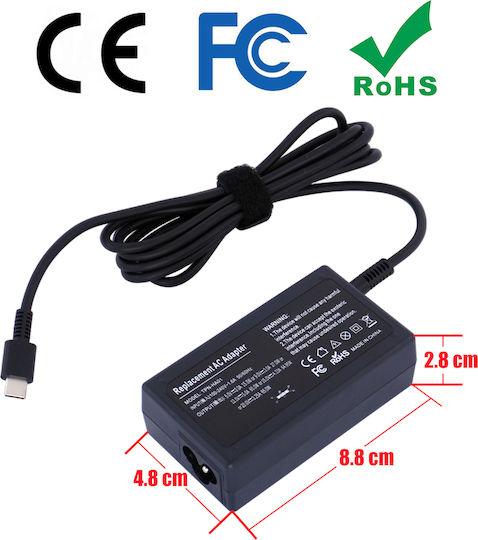 Τροφοδοτικό Laptop Ac Adapter Φορτιστής Hp 860065-002 860209-850 916369-003 918170-004 925740-002 L04650-850 L21487-001 L30757-002 L32392-001 L43180-005 L65505-002 65w Type-c Κωδ.60268
