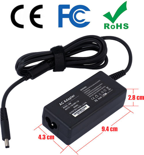 2 Power Φορτιστής Laptop 45W 19.5V 2.31A για Dell