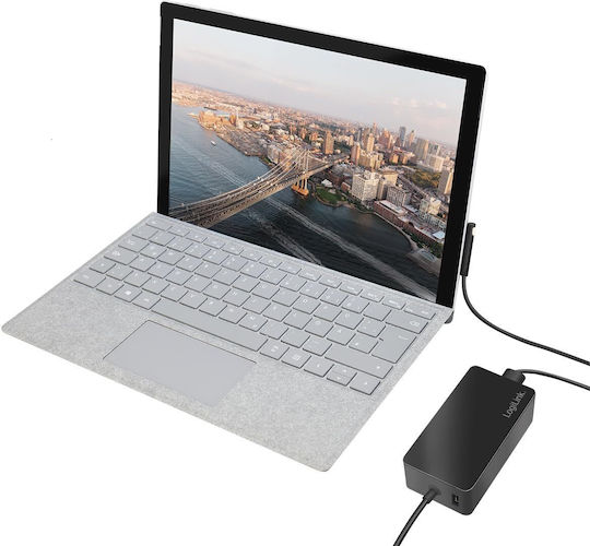 Logilink 220v Network Adapter Microsoft Surface Compatible Pro Laptop Go Book 65w Usb 5v/4a 1.5m Black
