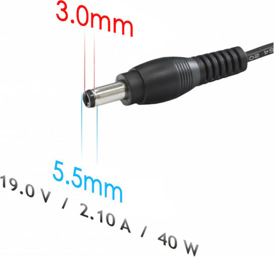 Akyga Φορτιστής Laptop 120W 19V 6.32A για Samsung χωρίς Καλώδιο Τροφοδοσίας