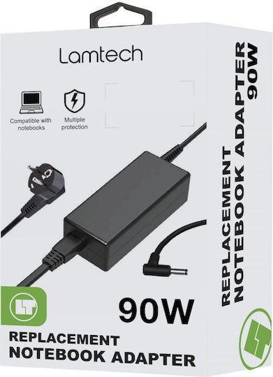 Lamtech Φορτιστής Laptop 90W 19.9V 4.62A για HP χωρίς Καλώδιο Τροφοδοσίας