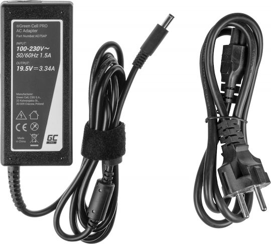 Laptop Charger 65W 19.5V 3.34A for Dell with Detachable Power Cord