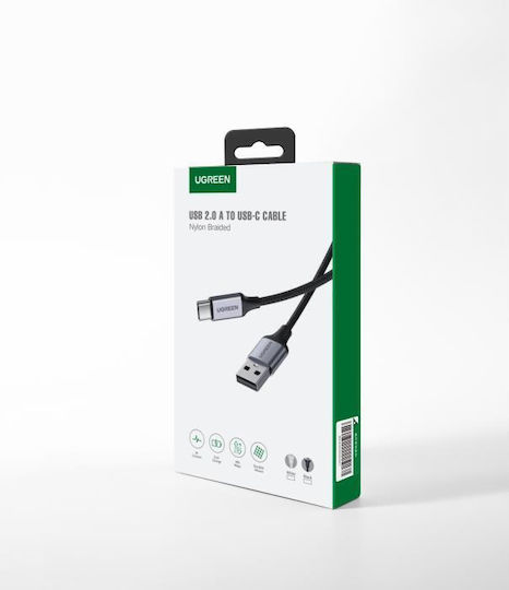Ugreen US288 Braided USB 2.0 Cable USB-C male - USB-A Μαύρο 2m 60128