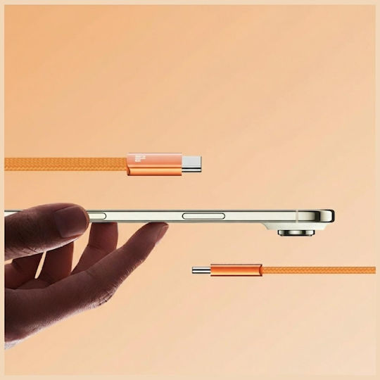 Usams USB 2.0 Cable USB-C male - USB-C 60W PD Πορτοκαλί 1.2m SJ783USB02