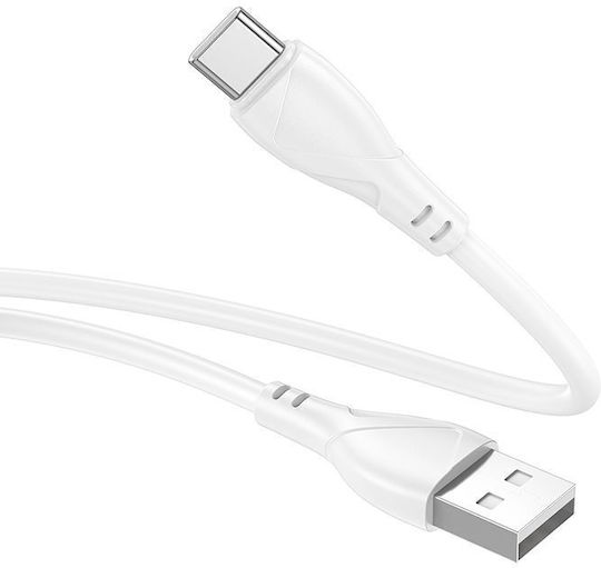 Borofone USB 2.0 Cable USB-C male - USB-A Λευκό 1m