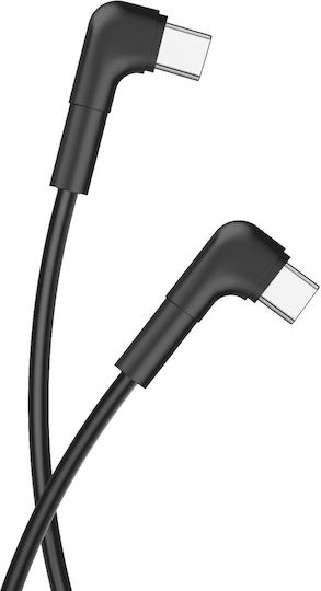 Maxlife Regular USB 2.0 Cablu USB-C bărbătesc - USB-C 60W Negru 1m