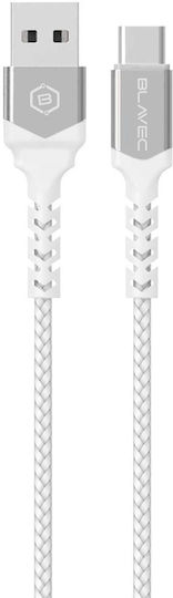 Blavec Raptor Braided USB 2.0 Cable USB-C Male - USB-A White 1m