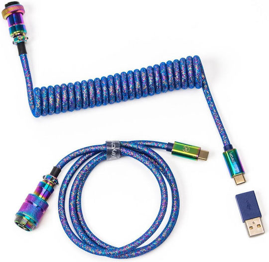 Keychron Spiral USB 3.2 Cable USB-C male - USB-C Blue 1.08m
