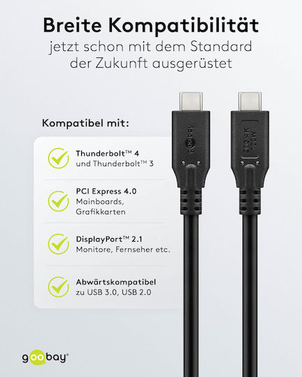 Goobay USB 2.0 Kabel USB-C männlich - USB-C 100W PD Schwarz 3m 74198 Großhandel