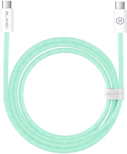Blavec Braided USB 2.0 Cable USB-C male - USB-C 60W PD Πράσινο 3m