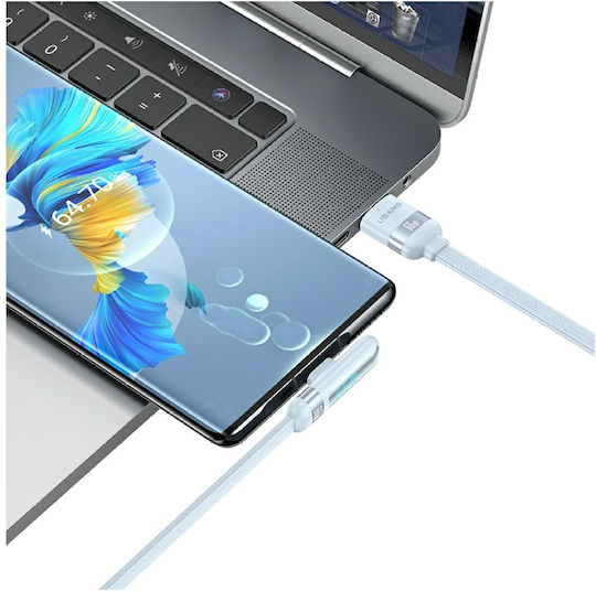 Usams USB 2.0 Cable USB-C Male - USB-A / USB-C 66W PD White 1.2m SJ651USB02