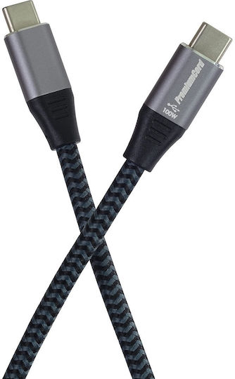 PremiumCord Braided USB 2.0 Cablu USB-C bărbătesc - USB-C 100W Negru 2m (ku31cw2)
