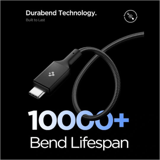 Spigen Braided USB 3.2 Cable USB-C male - USB-C 100W PD Μαύρο 1.5m ACA10421