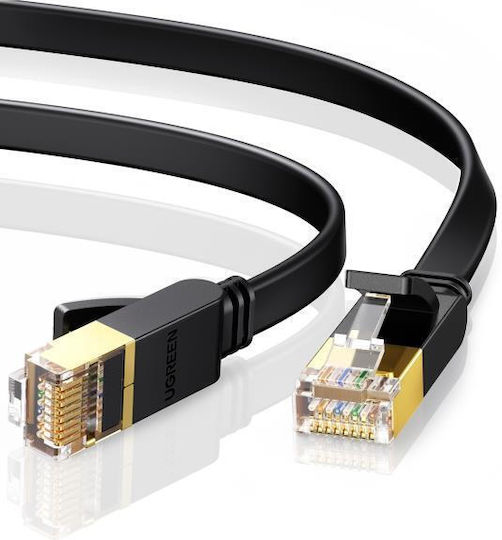 Ugreen Flat U/FTP (STP) Cat.7 (10Gbps) Καλώδιο Δικτύου Ethernet 1m Μαύρο