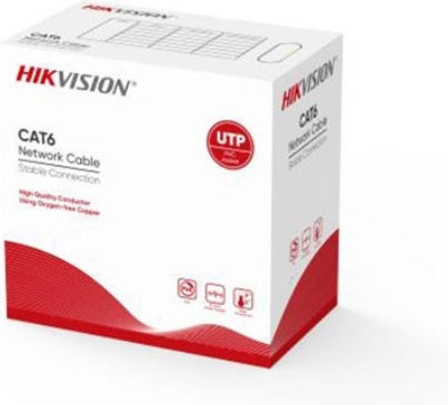 Hikvision Flat U/UTP Cat.6 Gigabit Network Cable Outdoor 305m White