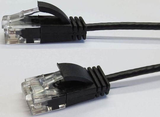 Wantec U/UTP Cat.6a (Gigabit) Καλώδιο Δικτύου Ethernet 1.5m Μαύρο