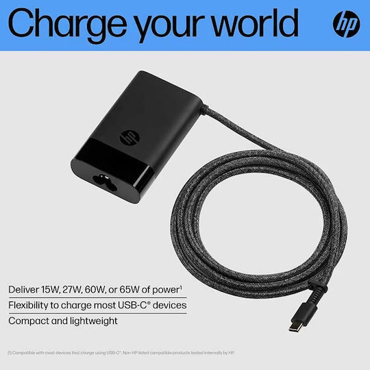 HP USB-C Laptop Charger 65W 5V for HP Without Power Cord