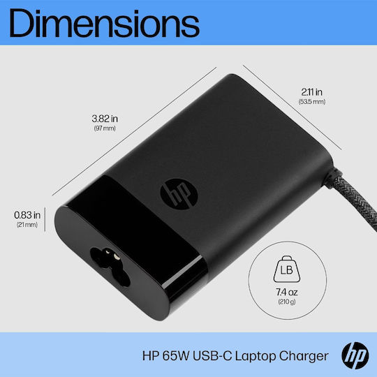HP USB-C Laptop Charger 65W 5V for HP Without Power Cord